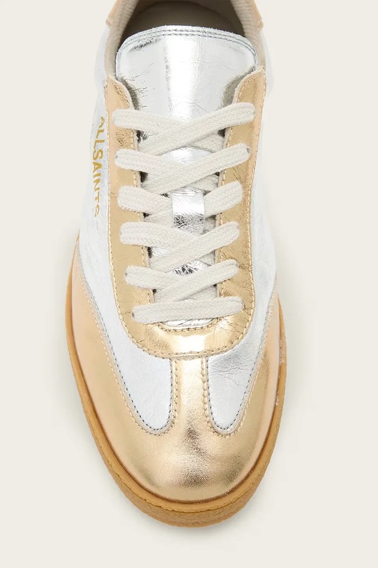 AllSaints sneakersy skórzane THELMA MET SNEAKER W072FB.SILV srebrny