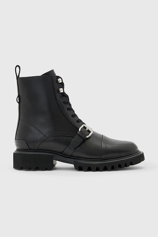 AllSaints bocanci de piele TORI BOOT cu snur negru W119FB.BLK