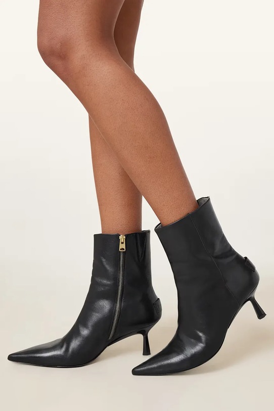 AllSaints cizme de piele VIVIAN BOOT W008FD.BLK
