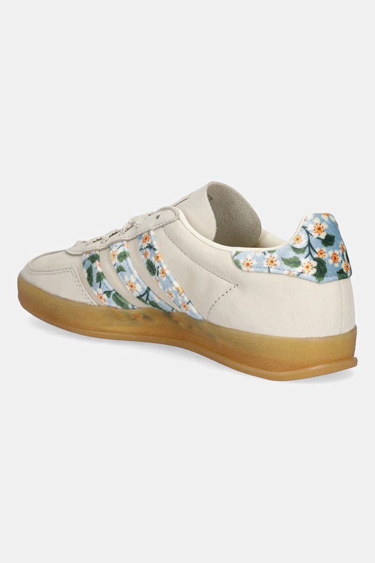 Boty Dětské nubukové tenisky adidas Originals Gazelle Indoor JR3601 béžová