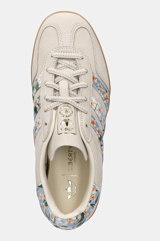 Dětské nubukové tenisky adidas Originals Gazelle Indoor béžová JR3601