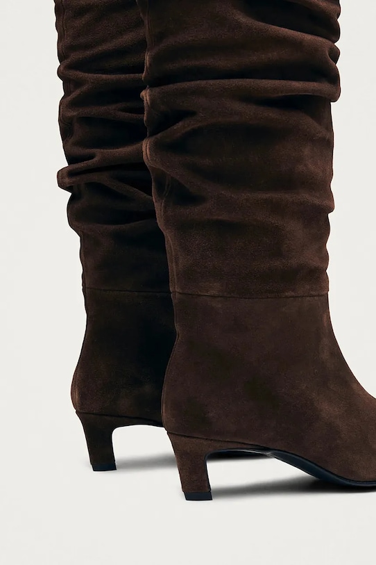 Alohas cizme din piele întoarsă Kalila maro S101173.02