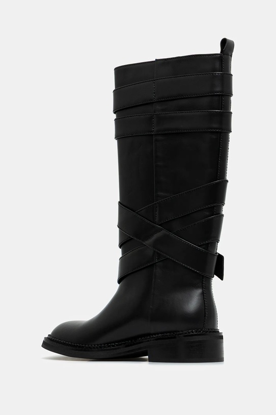 Obuwie Andersson Bell kozaki skórzane Layered Strap Boots aaa483w czarny