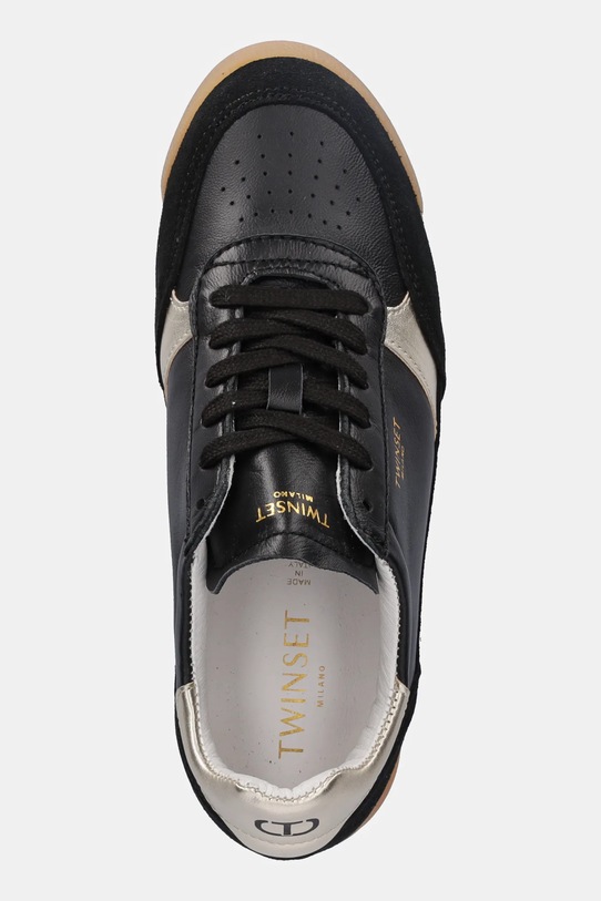 Twinset sneakersy skórzane czarny 252TGT022.00006