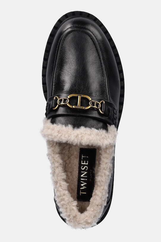 Twinset mocasini de piele negru 252TGT062.00006