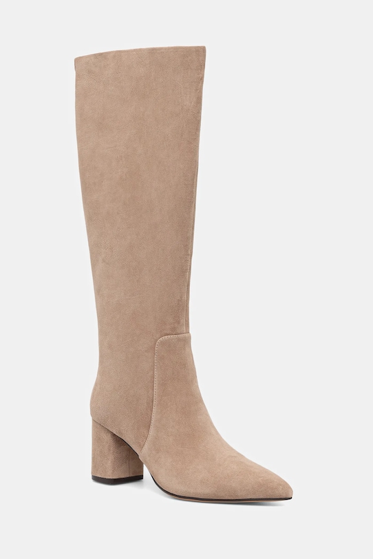 Twinset cizme din piele întoarsă 5-8 cm bej 252TGT162.11195