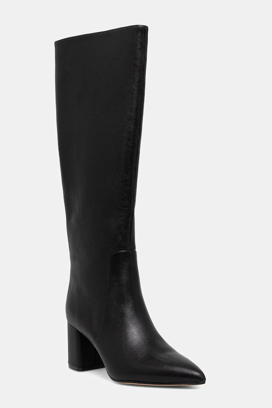 Кожаные сапоги Twinset без утепления чёрный 252TGT160.00006