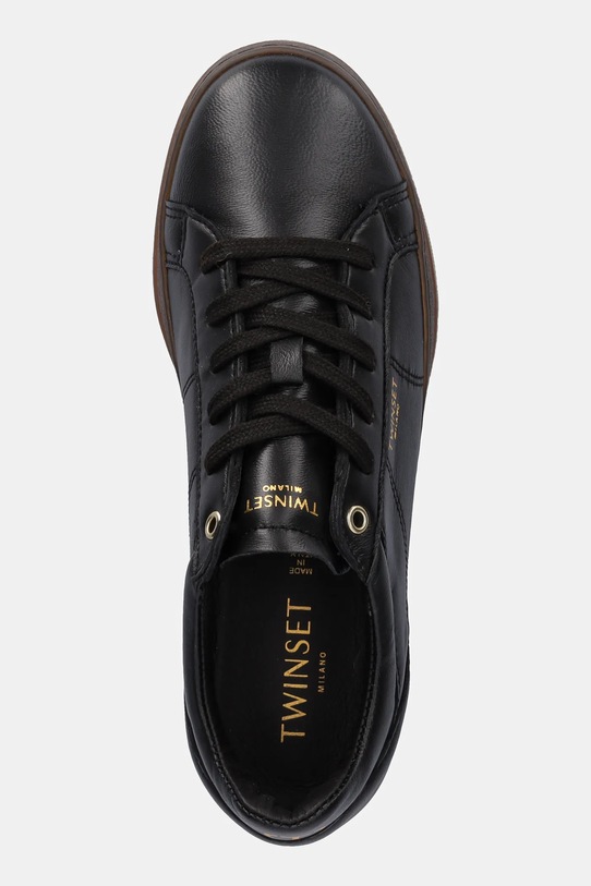 Twinset sneakersy skórzane czarny 252TGT024.00006