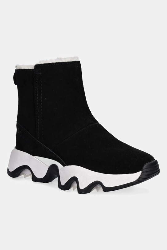 Sorel śniegowce zamszowe KINETIC IMPACT SHORT BOOT na zamek czarny 2111921010