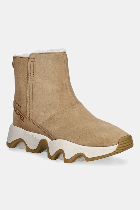 Sorel śniegowce zamszowe KINETIC IMPACT SHORT BOOT na zamek brązowy 2111921253