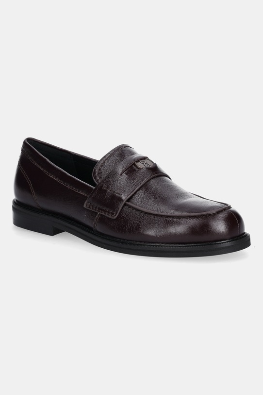 Nokwol mokasyny skórzane Moto płaski bordowy Moto.Burgundy.Leather