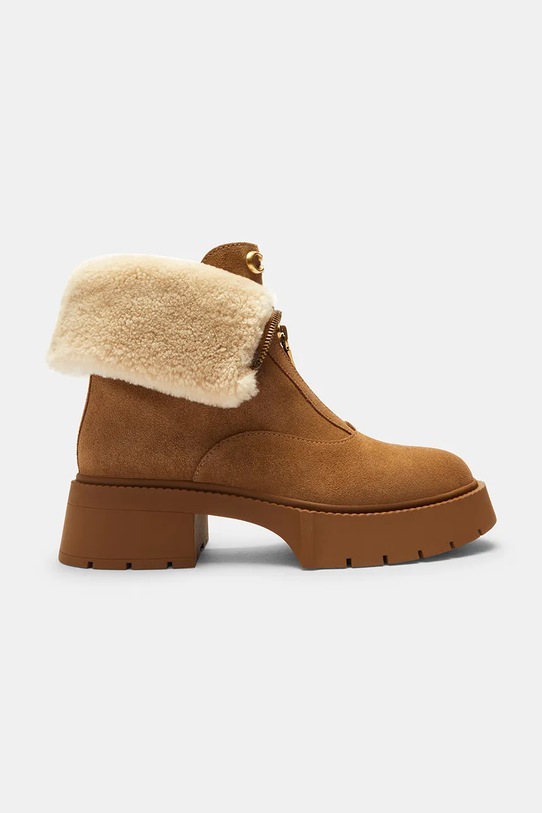Coach botki Leah Platform tekstylny brązowy CCH85.PP1