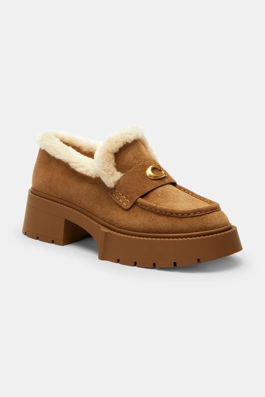 Coach mokasyny zamszowe Leah Platform CCH84.PP1 brązowy AW25