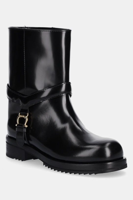 Pollini botki skórzane nieocieplane czarny PA21084G0NPC0000