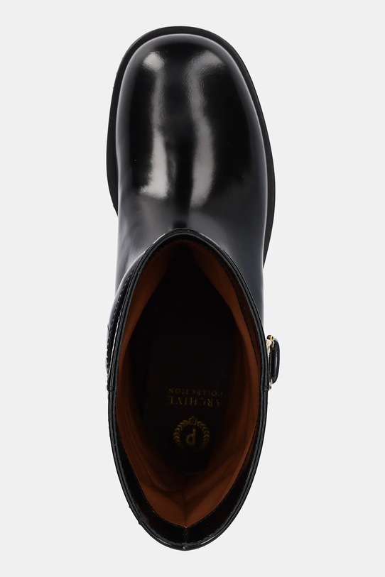 Pollini botki skórzane czarny PA21084G0NPC0000