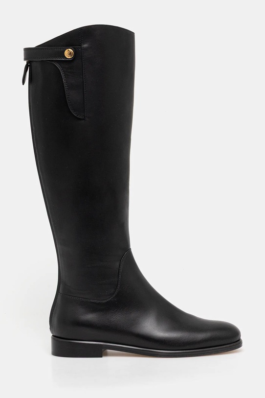 Kožené čižmy Pollini PA26133C0NPA0000 čierna AW25