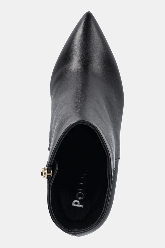 Pollini botki skórzane czarny SA21038M0NTE0000