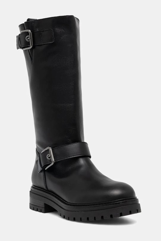 Pollini kozaki płaski czarny SA24174G0NTC0000