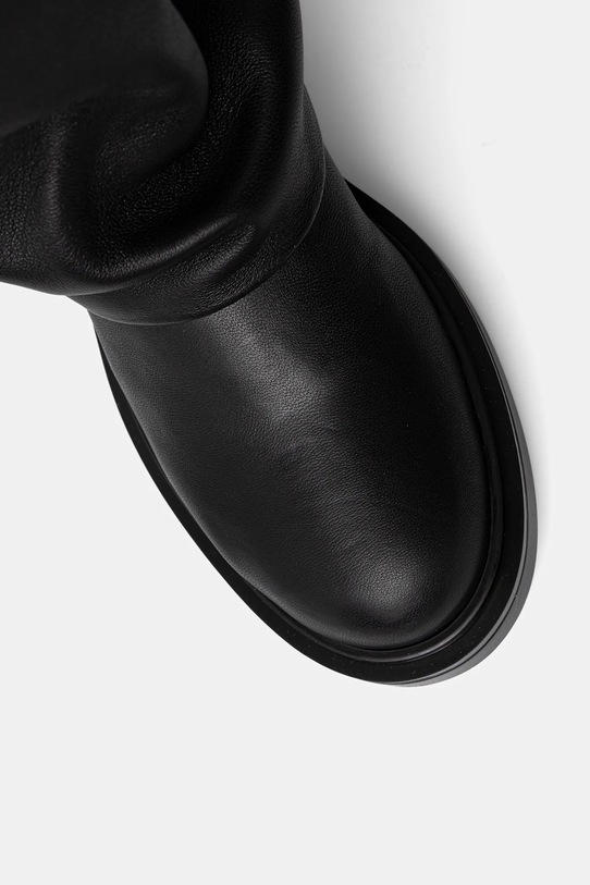 Шкіряні чоботи Pollini чорний SA26103G0NTE0000