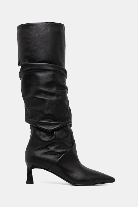 Pollini kozaki skórzane SA26115M0NTE0000 czarny AW25