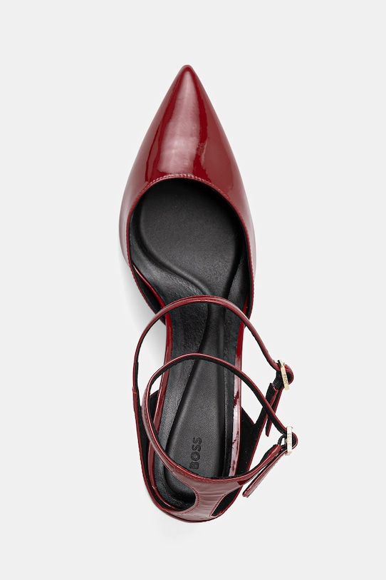 Kožené lodičky BOSS Gracey burgundské 50552770.607