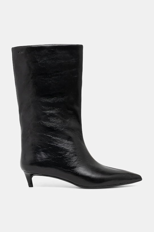 BOSS kozaki skórzane Gracey 50552786.001 czarny NC25