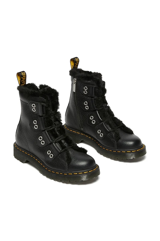 Dr. Martens workery skórzane 1460 LTT Fur Lined DM31876001 czarny AW25