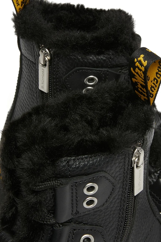 Dr. Martens workery skórzane 1460 LTT Fur Lined czarny DM31876001