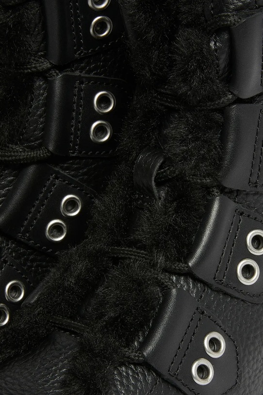 Dr. Martens workery skórzane 1460 LTT Fur Lined DM31876001 czarny