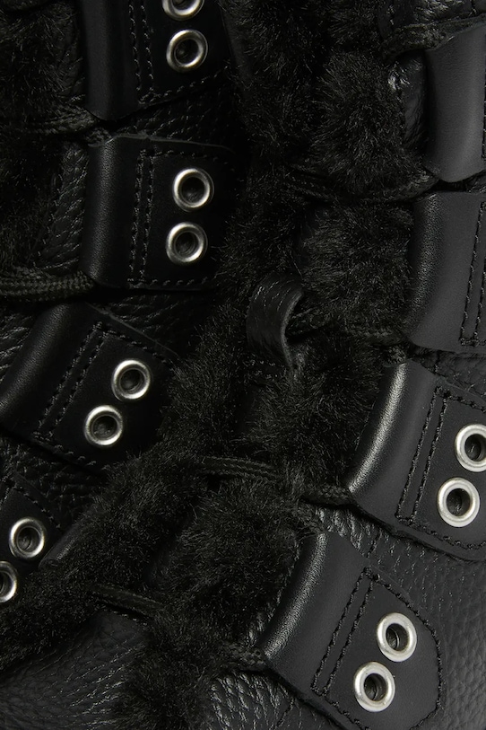 Dr. Martens workery skórzane 1460 LTT Fur Lined DM31876001 czarny