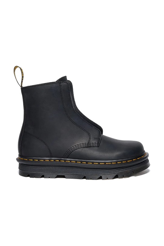 Dr. Martens botki skórzane ZebZag Laceless płaski czarny DM42653001