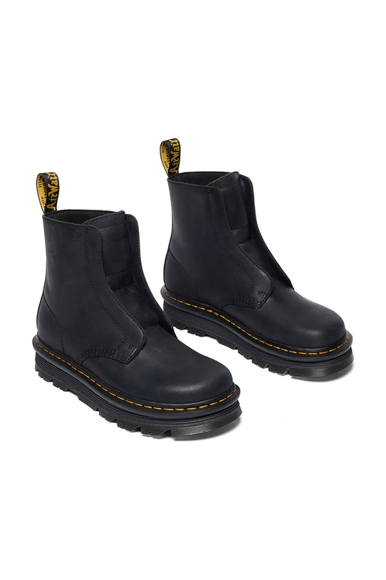 Dr. Martens botki skórzane ZebZag Laceless DM42653001 czarny AW25