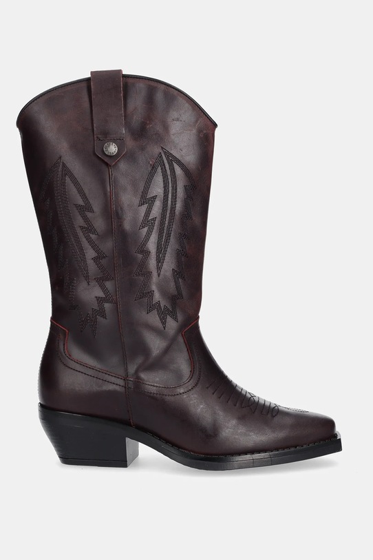 Δερμάτινες καουμπόικες μπότες Steve Madden Wallace 11003850.622 μπορντό AW25