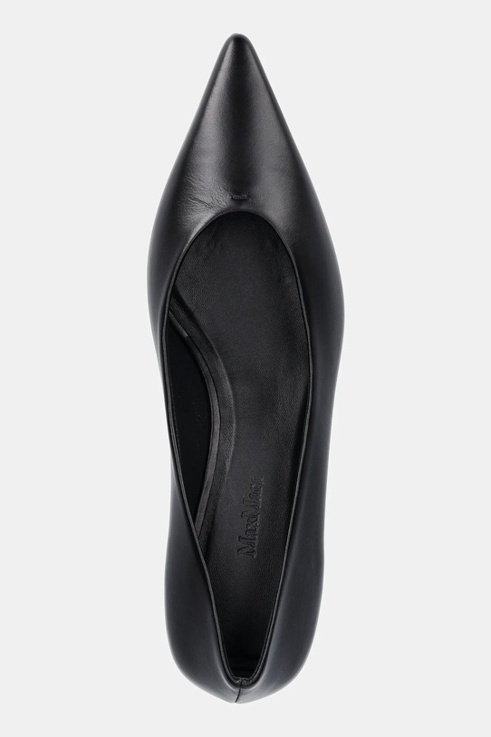 Max Mara szpilki skórzane KITTENPUMP czarny 2524526131600