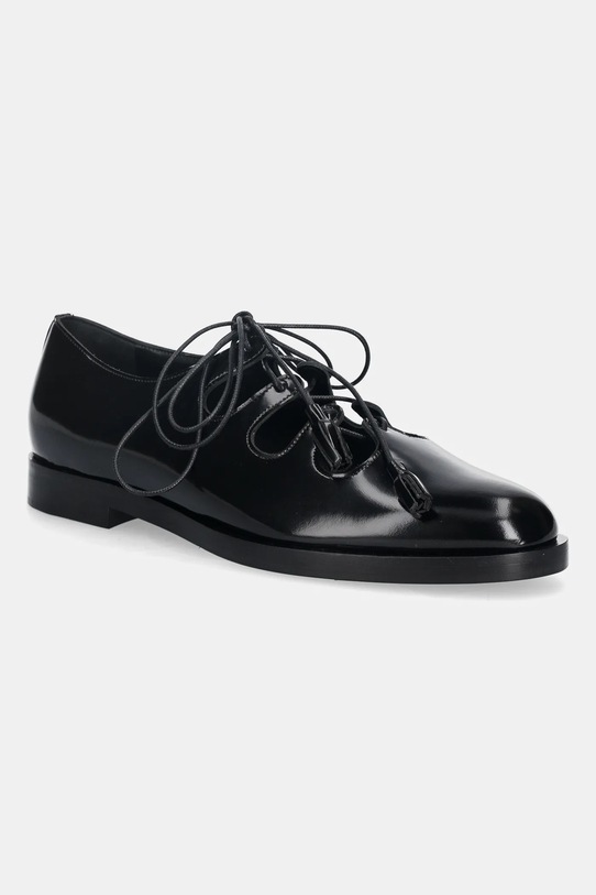 Max Mara półbuty skórzane GHIL płaski czarny 2524526351600