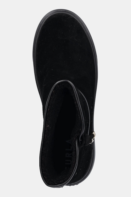 Semišové sněhule Furla Nuage Snow Boot černá YK30NUA.BX4212.O6000