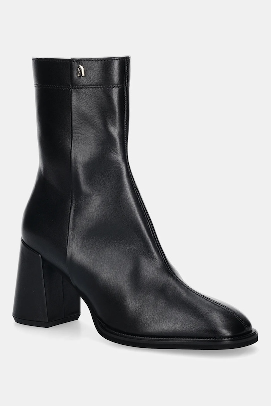 Furla botki skórzane Diamante słupek czarny YK05FUD.X30000.O6000