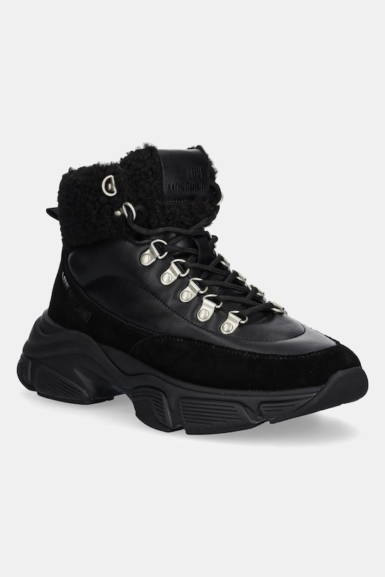 Love Moschino botki skóra zamszowa czarny JA15356G0NIAM00A