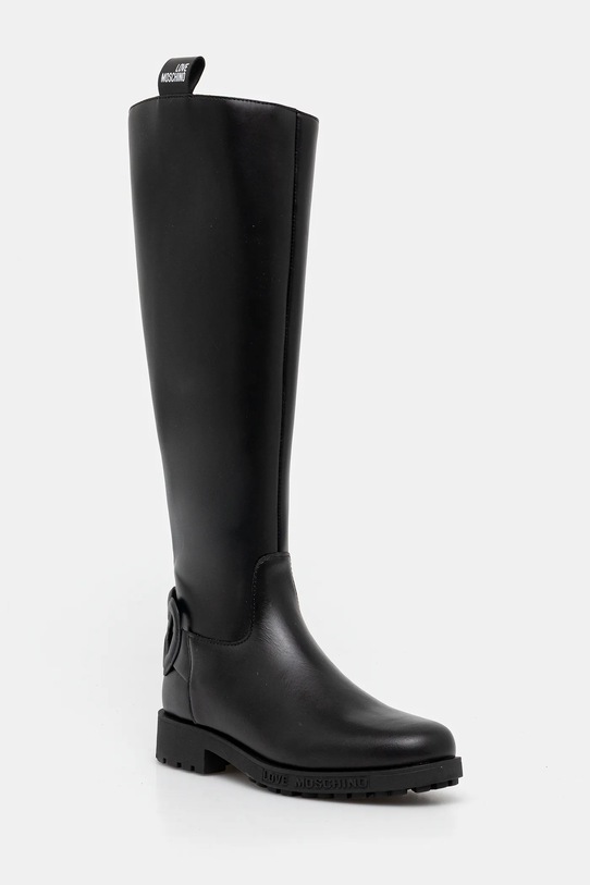 Love Moschino ghete de piele neizolat negru JA26064G0NIA0000