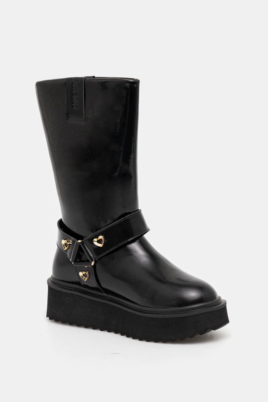 Love Moschino botki skórzane nieocieplane czarny JA24476I0NJD0000