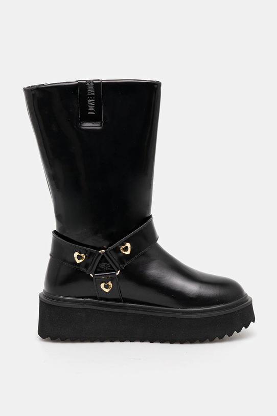 Love Moschino botki skórzane JA24476I0NJD0000 czarny AW25