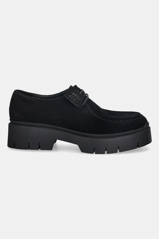 HUGO półbuty zamszowe Kris 50552698.001 czarny AW25