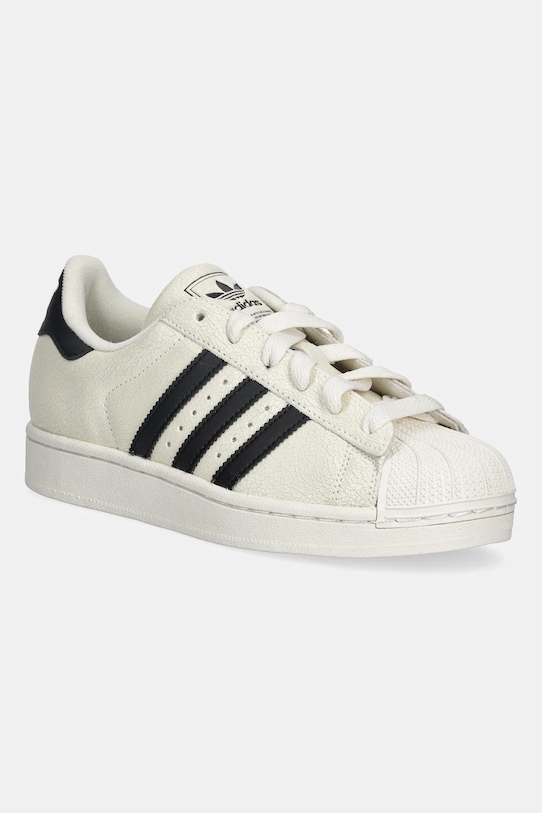 adidas Originals sneakersy skórzane SUPERSTAR II W niska beżowy JS4013
