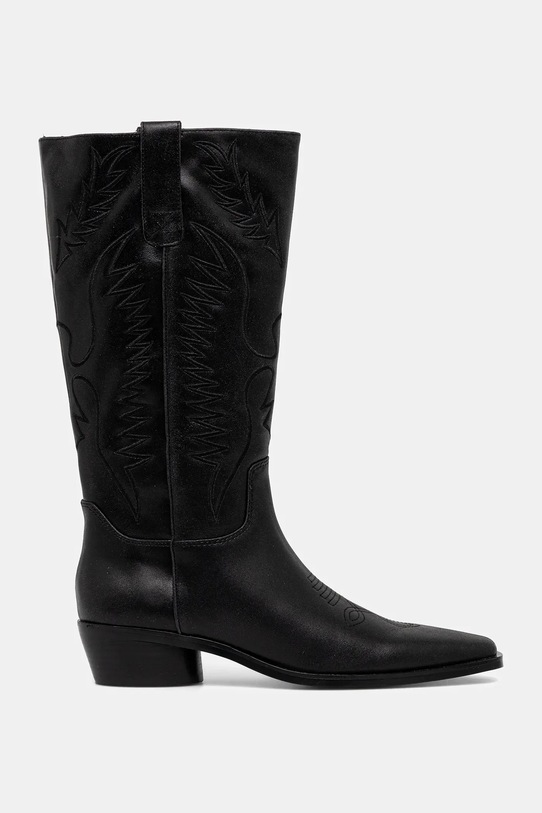Steve Madden kowbojki skórzane Trevi 11004909.017 czarny AW25