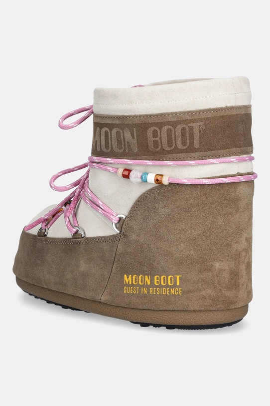 Obuwie Moon Boot śniegowce zamszowe MB X GIR ICON LOW SUEDE BEADS 80D1409730.BL43 beżowy
