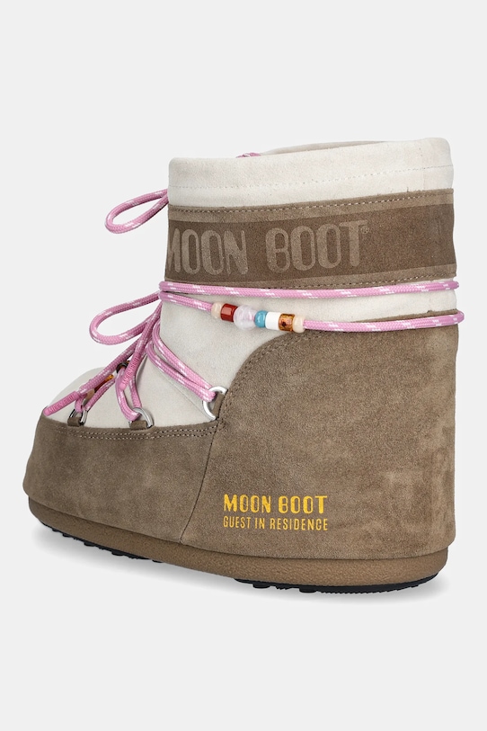 Obuwie Moon Boot śniegowce zamszowe MB X GIR ICON LOW SUEDE BEADS 80D1409730.BL43 beżowy