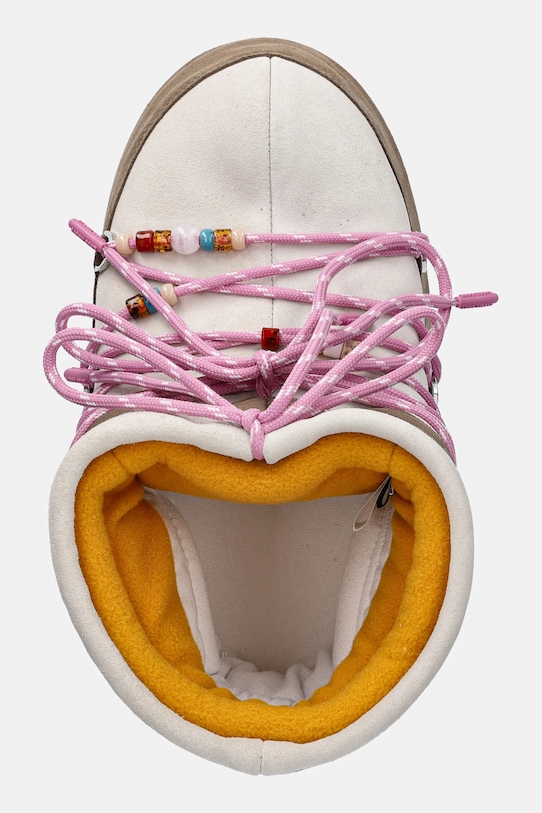 Moon Boot śniegowce zamszowe MB X GIR ICON LOW SUEDE BEADS beżowy 80D1409730.BL43