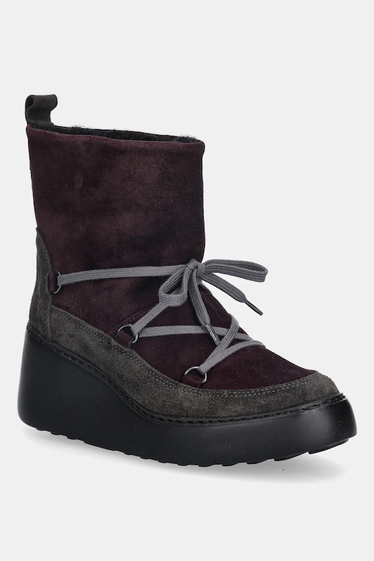 Fly London śniegowce zamszowe DERE725FLY brak zapięcia fioletowy P601725002