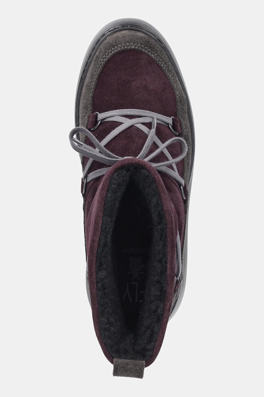 Fly London śniegowce zamszowe DERE725FLY fioletowy P601725002