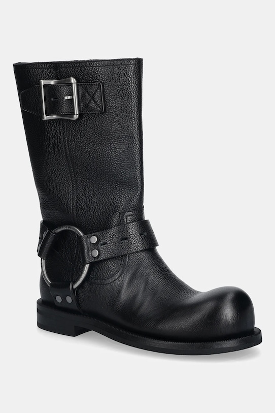Martine Rose botki skórzane O Ring Moto Boot nieocieplane czarny 1076LP21001